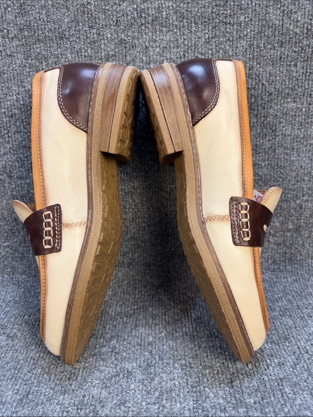 PIKOLINOS Aldaya Women’s Calfskin Cream and Brown Penny Loafers US 9 EU 40 NWOT - Picture 10 of 12